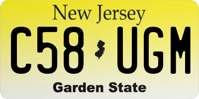 NJ license plate C58UGM
