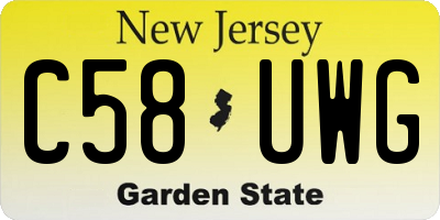 NJ license plate C58UWG