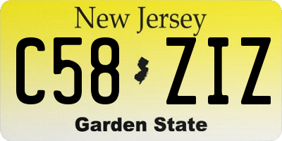 NJ license plate C58ZIZ