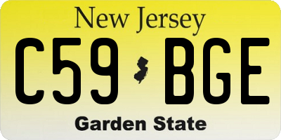 NJ license plate C59BGE