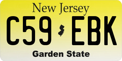 NJ license plate C59EBK