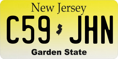NJ license plate C59JHN