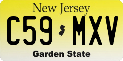 NJ license plate C59MXV