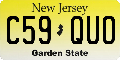 NJ license plate C59QUO