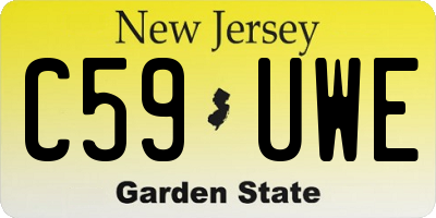 NJ license plate C59UWE