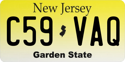 NJ license plate C59VAQ