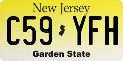 NJ license plate C59YFH