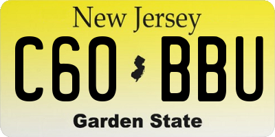 NJ license plate C60BBU