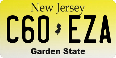 NJ license plate C60EZA