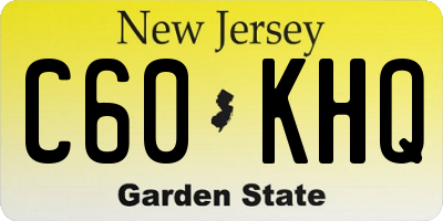 NJ license plate C60KHQ
