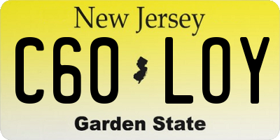 NJ license plate C60LOY
