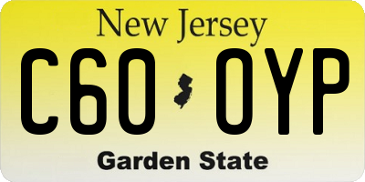 NJ license plate C60OYP