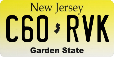 NJ license plate C60RVK