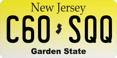 NJ license plate C60SQQ