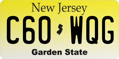 NJ license plate C60WQG