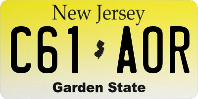 NJ license plate C61AOR