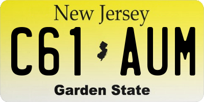 NJ license plate C61AUM