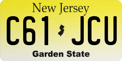 NJ license plate C61JCU