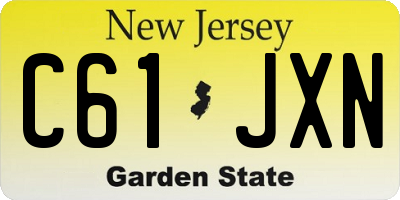 NJ license plate C61JXN