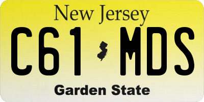 NJ license plate C61MDS