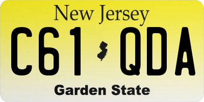 NJ license plate C61QDA