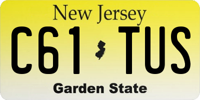 NJ license plate C61TUS