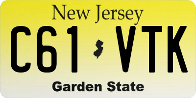 NJ license plate C61VTK