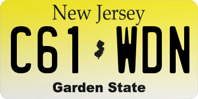 NJ license plate C61WDN