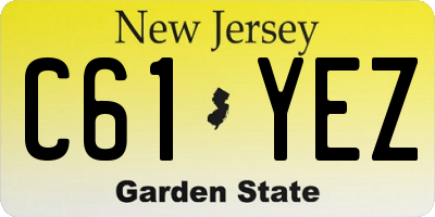 NJ license plate C61YEZ