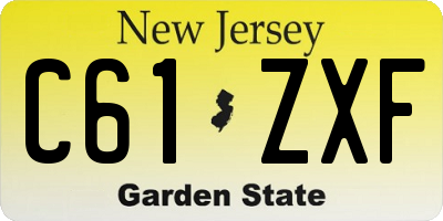 NJ license plate C61ZXF