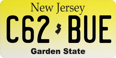 NJ license plate C62BUE