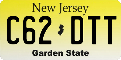 NJ license plate C62DTT
