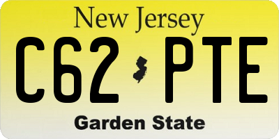 NJ license plate C62PTE