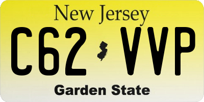 NJ license plate C62VVP