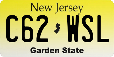 NJ license plate C62WSL