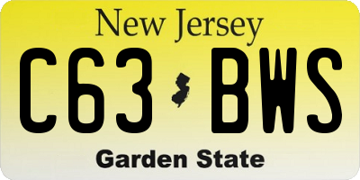 NJ license plate C63BWS