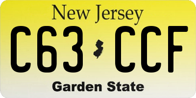 NJ license plate C63CCF