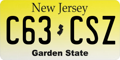 NJ license plate C63CSZ
