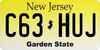 NJ license plate C63HUJ