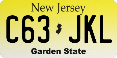 NJ license plate C63JKL