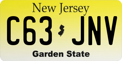 NJ license plate C63JNV
