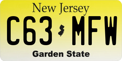 NJ license plate C63MFW