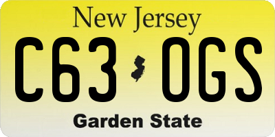 NJ license plate C63OGS