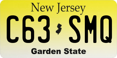 NJ license plate C63SMQ