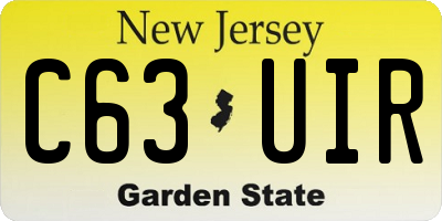 NJ license plate C63UIR