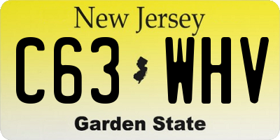 NJ license plate C63WHV