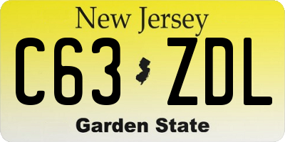 NJ license plate C63ZDL