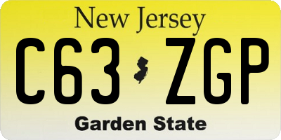 NJ license plate C63ZGP