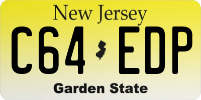 NJ license plate C64EDP