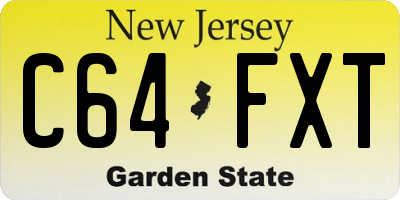 NJ license plate C64FXT